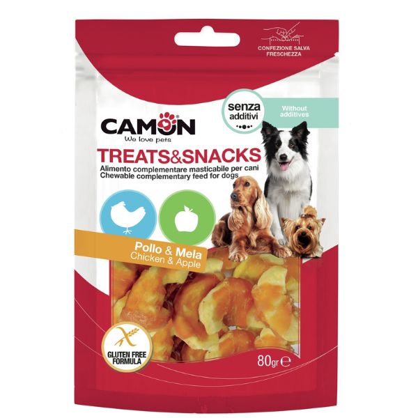 Camon Treats e Snacks per cani - Snack con pollo e mela - 80 gr
