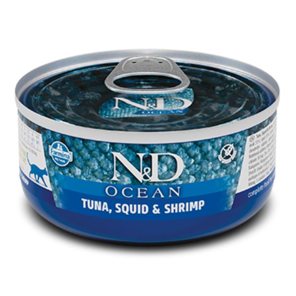 Farmina N&D Ocean Feline Umido 70 gr - Calamari, Gamberetti e Tonno