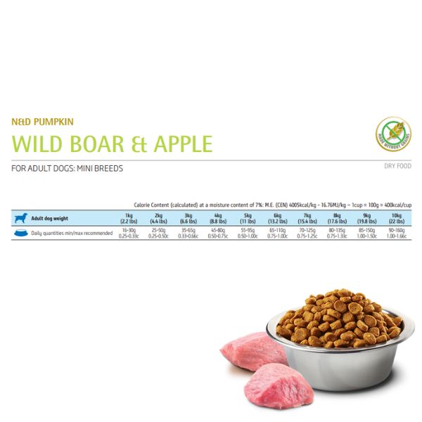 farmina n&d grain free pumpkin adult mini cinghiale e mela immagine2