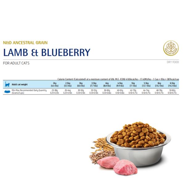 farmina n&d ancestral grain feline adult agnello e mirtillo immagine3