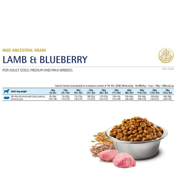 farmina n&d ancestral grain adult medium/maxi agnello e mirtillo immagine3