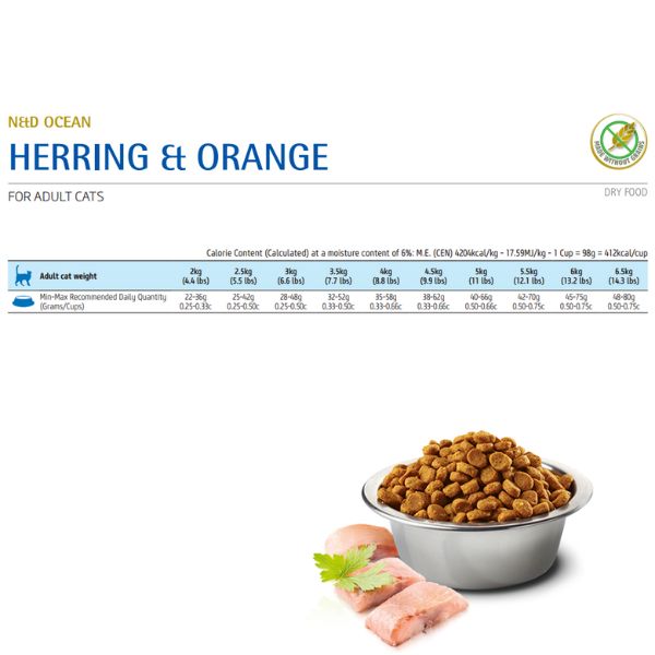 farmina n&d ocean feline adult aringa e arancia immagine3