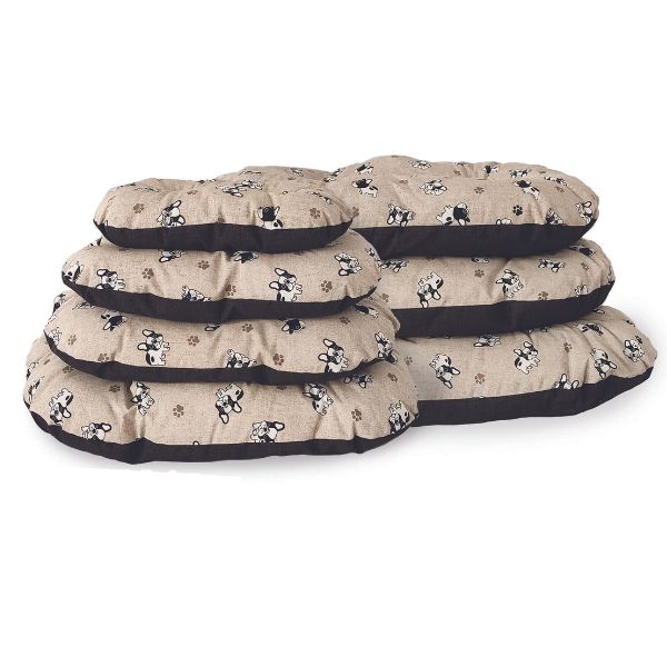 Cuscino ovale con impunture Bulldog Nasonero - Beige - Misura 2: 55x38 cm
