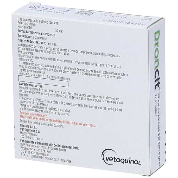 droncit compresse antiparassitarie vermifugo cane e gatto vetoquinol immagine5