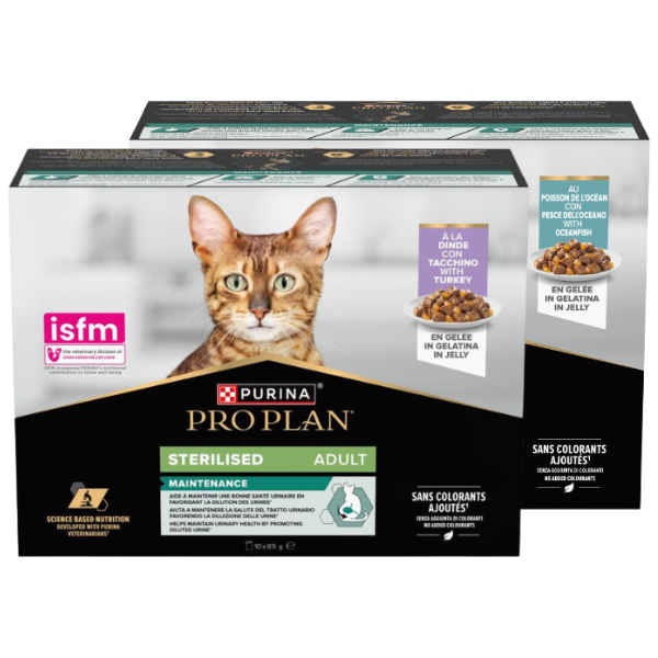 purina pro plan cat adult sterilised maintenance multipack in gelatina 10x85g immagine4