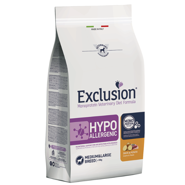 Exclusion Diet Hypoallergenic Medium/Large Breed Anatra e Patate - 12 kg