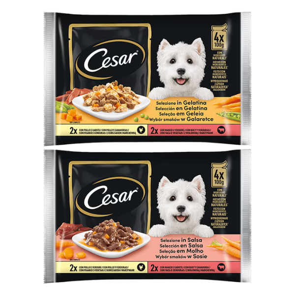 Cesar Dog Selezione Delizie del Giorno Multipack 4x100 gr