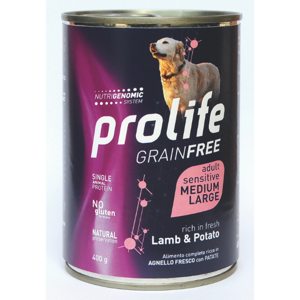 Prolife Grain Free Sensitive Dog Adult Medium/Large 400 gr - Agnello e Patate