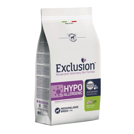 Exclusion Diet Hypoallergenic Medium/Large Breed Insetti e Piselli - 2 Kg
