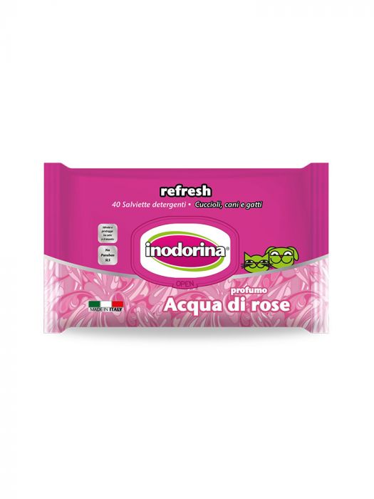 Inodorina Refresh Salviette Detergenti - 40 pz - Acqua di rose