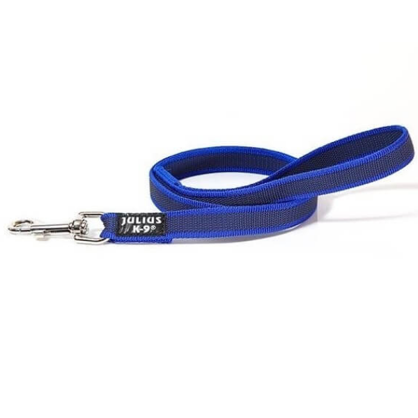 Guinzaglio con maniglia e anello "O" Color & Gray Super-Grip Julius-K9 - Blu - 2 mt x 2 cm