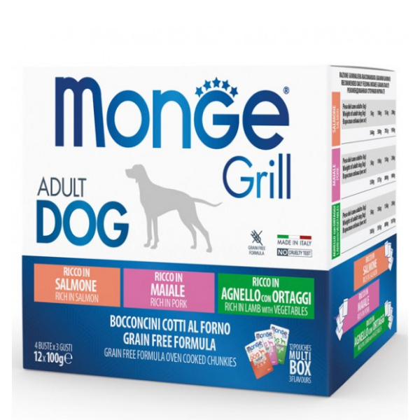 Monge Grill Grain Free Adult Dog Multipack 12x100g