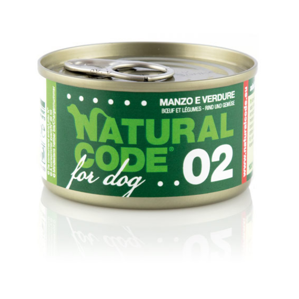 Natural Code for Dog 90 gr - Manzo e Verdure