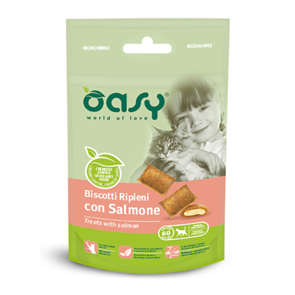 Oasy Cat Biscotti Ripieni 60 gr - Salmone