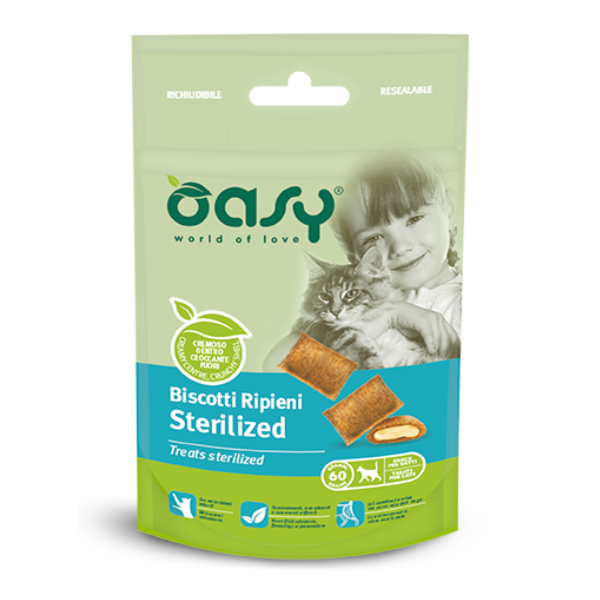 Oasy Cat Biscotti Ripieni 60 gr - Sterilized