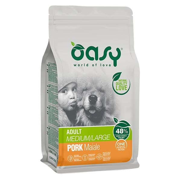 Oasy Monoproteico Adult Medium Large Maiale - 2,5 kg