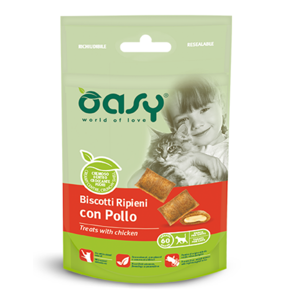 Oasy Cat Biscotti Ripieni 60 gr - Pollo