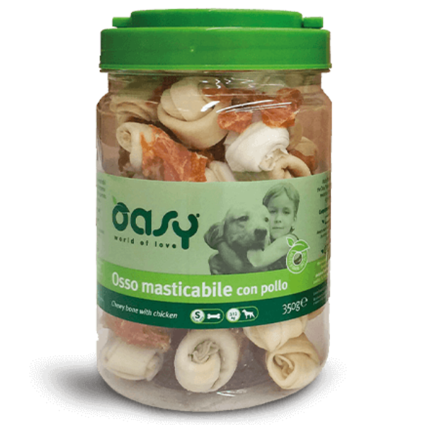 Oasy Osso masticabile per cani adulti con Pollo - Taglia cane S - formato 350 gr