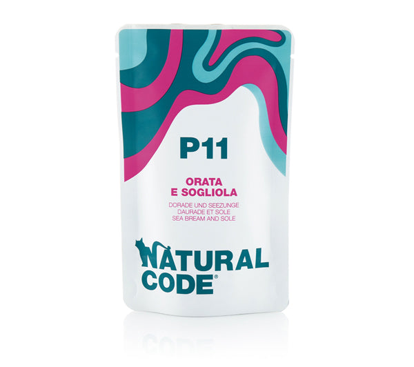 Natural Code Adult Buste in Acqua di Cottura 70 gr - P11 - Orata e Sogliola