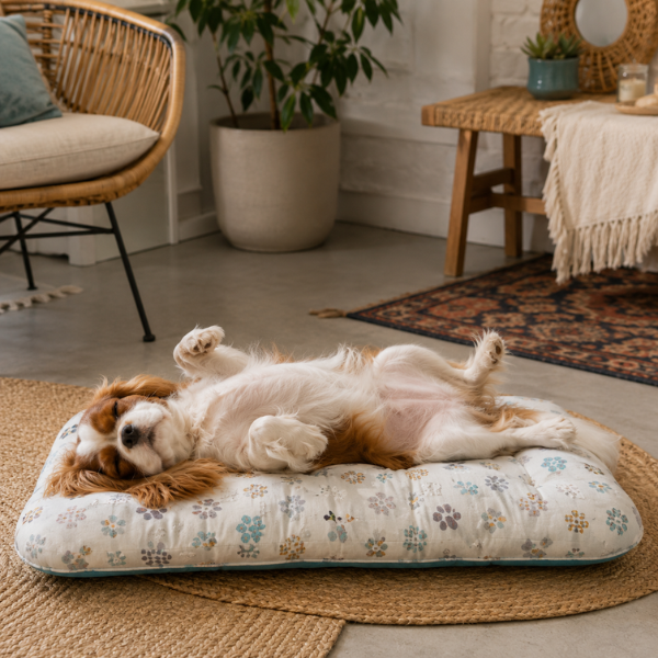 Cuscino imbottito rettangolare con 4 impunture Beige zampette Nasonero