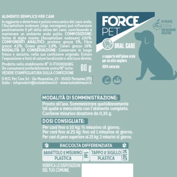 Forcepet Dog Oral integratore per l'igiene orale in polvere