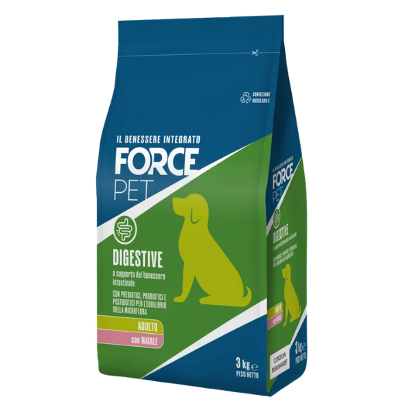 Forcepet Dog Adult Digestive supporto flora intestinale Maiale