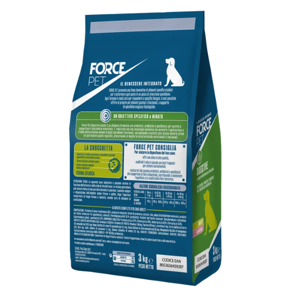 Forcepet Dog Adult Digestive supporto flora intestinale Maiale