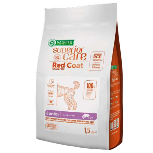 Nature’s Protection Superior Care Dog Junior Small e Mini Red Coat Grain Free Salmone