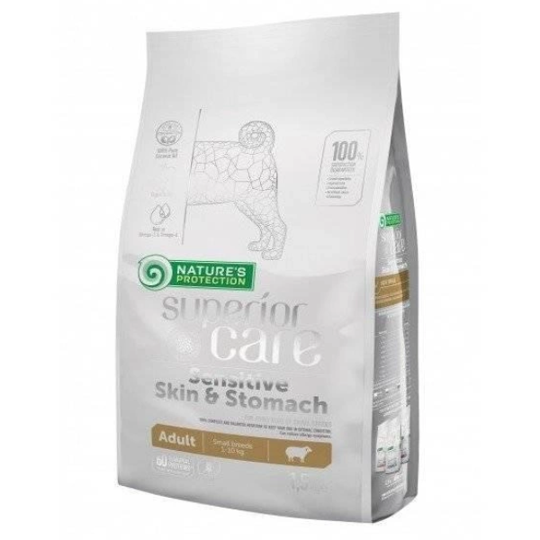 Nature's Protection Superior Care Dog Adult Small Sensitive Skin & Stomach Grain Free con Agnello