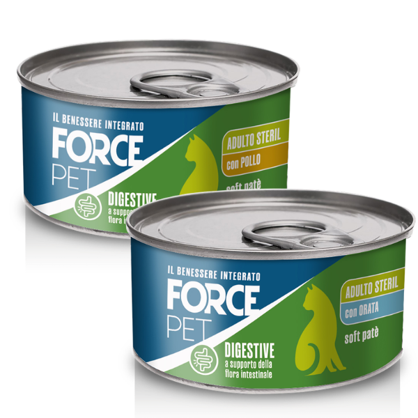 Forcepet Cat Adult Sterilised Digestive supporto flora intestinale Soft patè 85 gr