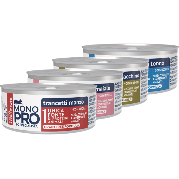Monopro lo specialista Cat Adult Sterilised Grain free Trancetti 70 gr