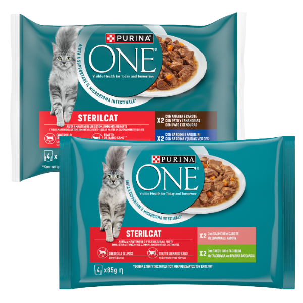 Purina One Cat Sterilised filettini in salsa multipack 4x85 gr