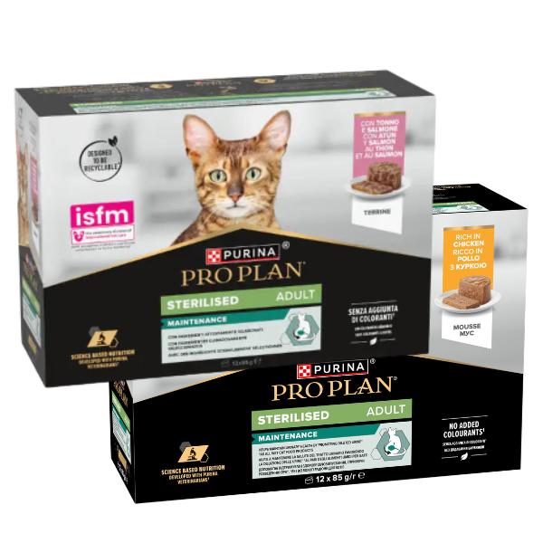 Purina Pro Plan Cat Adult Sterilised Maintenance Terrine Multipack 12x85g
