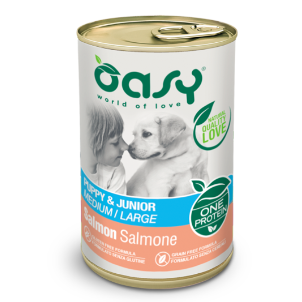 Oasy Monoproteico Puppy & Junior Medium/Large 400 gr - Salmone