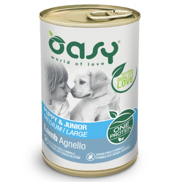 Oasy Monoproteico Puppy & Junior Medium/Large 400 gr - Agnello