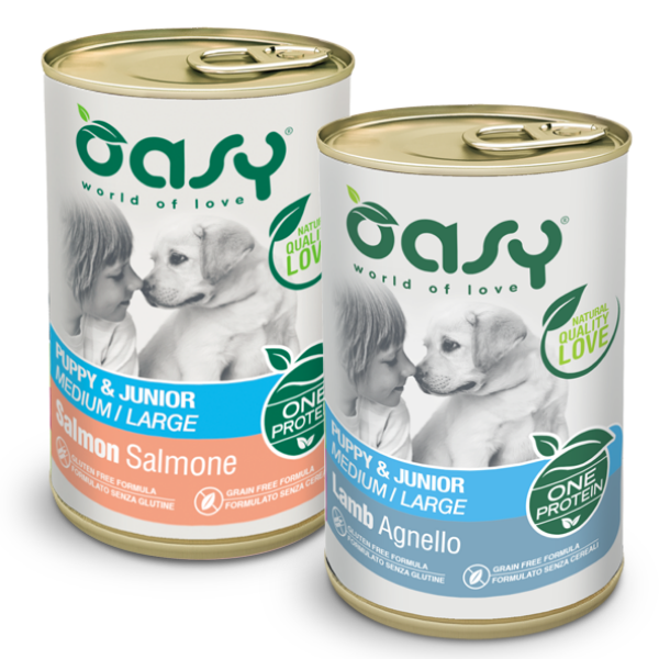 oasy monoproteico puppy & junior medium/large 400 gr immagine2