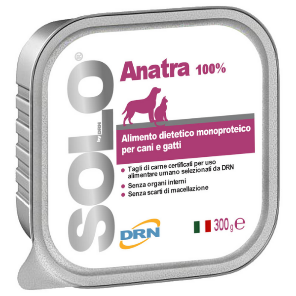 DRN Solo alimento monoproteico cane e gatto 300 gr - Anatra