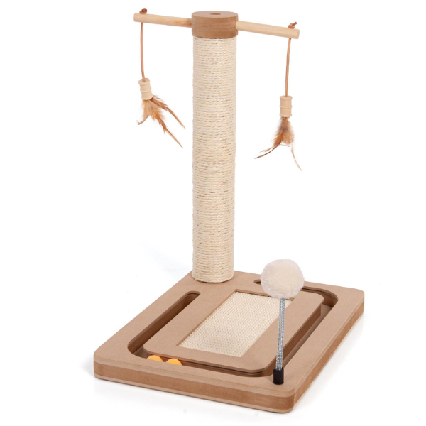 Tiragraffi per gatti multifunzionale con colonna Playtop CanadianCat