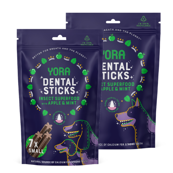 Yora Dental Sticks snack dentali a base di insetti con mela e menta