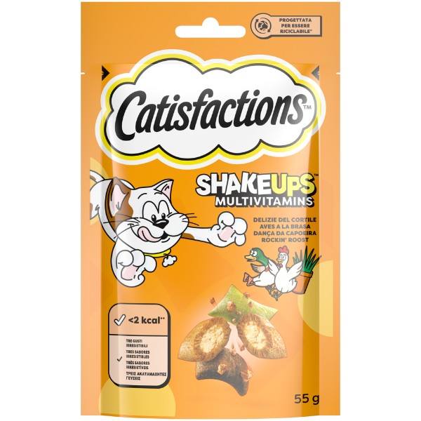 Catisfaction Cat Snack Shake Ups Multivitamins 55 g - Delizie del cortile
