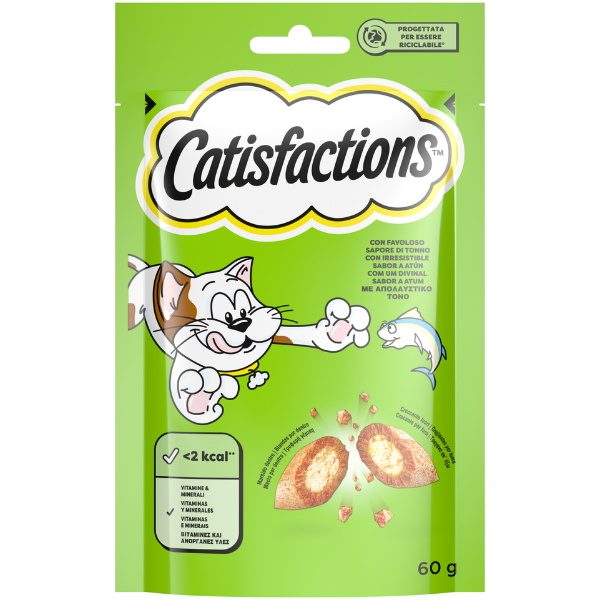 Catisfactions snack per gatto bustina 60 gr - Tonno 