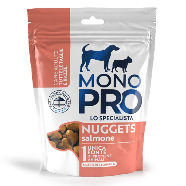 Monopro lo specialista Dog Adult Nuggets croccanti Grain Free 80 gr - Salmone