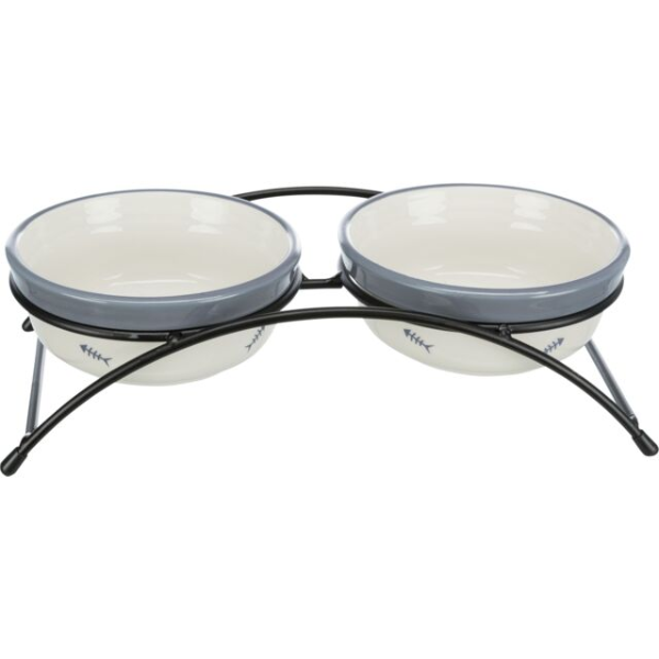 Set Ciotole in ceramica per gatti con supporto Trixie