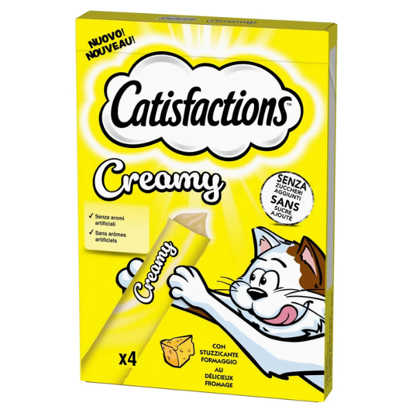 Catisfaction Dreamies Creamy snack per gatti 4x10 gr - Formaggio