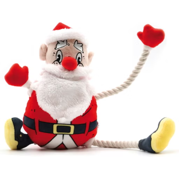 gioco per cani con corda e squeaker xmas eco claus croci immagine2