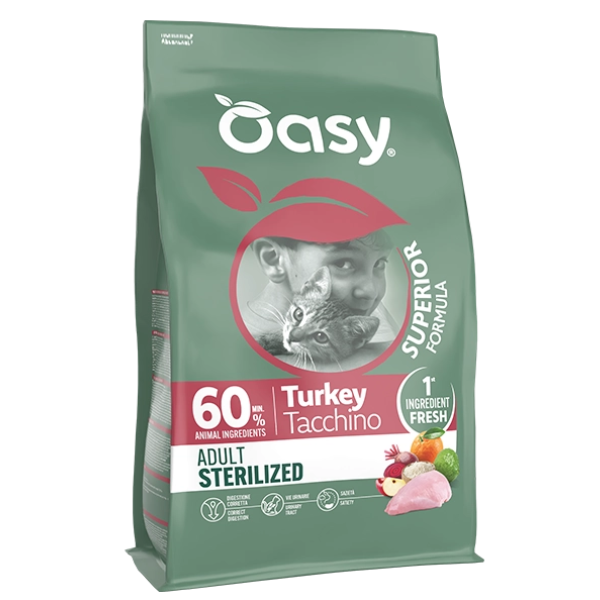 Oasy Superior Formula Cat Adult Sterilized Tacchino