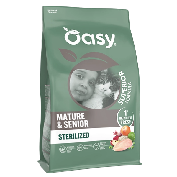 oasy superior formula cat mature/senior sterilized pollo immagine2