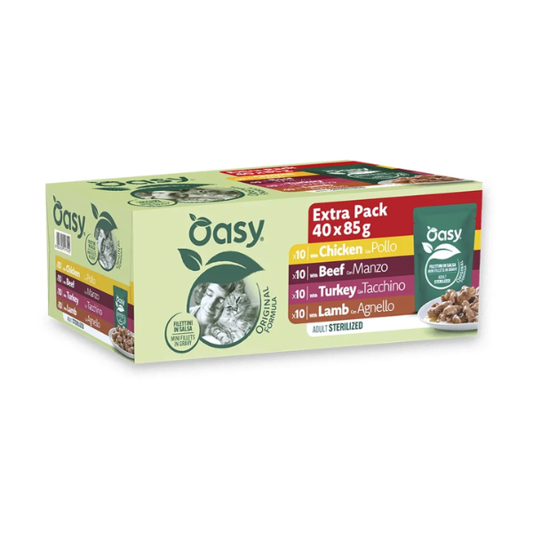 Oasy Cat Adult Sterilized filettini in salsa Multipack 40x85 gr