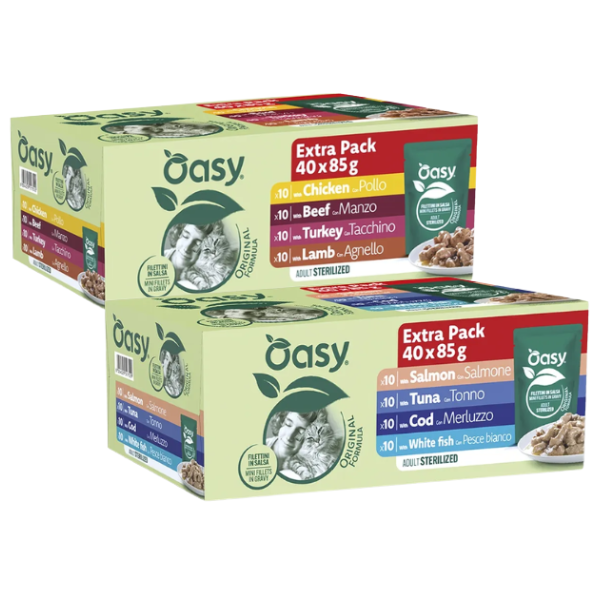 Oasy Cat Adult Sterilized filettini in salsa Multipack 40x85 gr