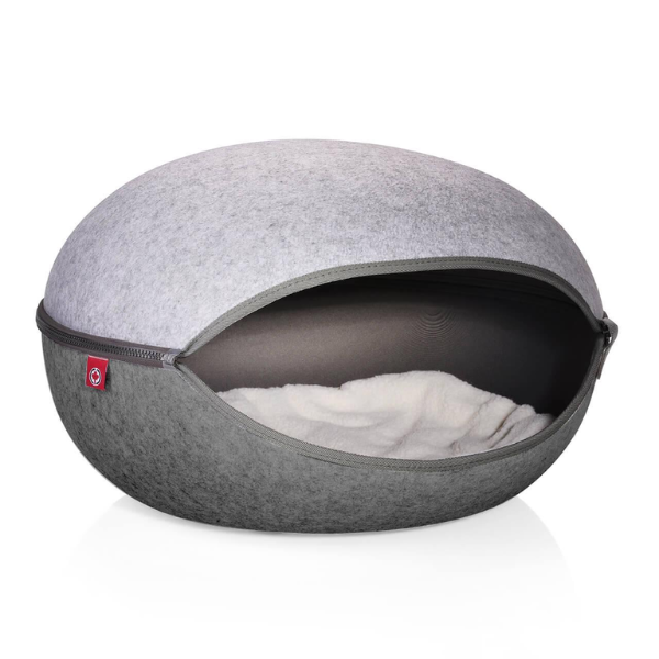 Cuccia per gatti Nicchia in felcro, con cuscino double face Canadian Cat - Grigio scuro